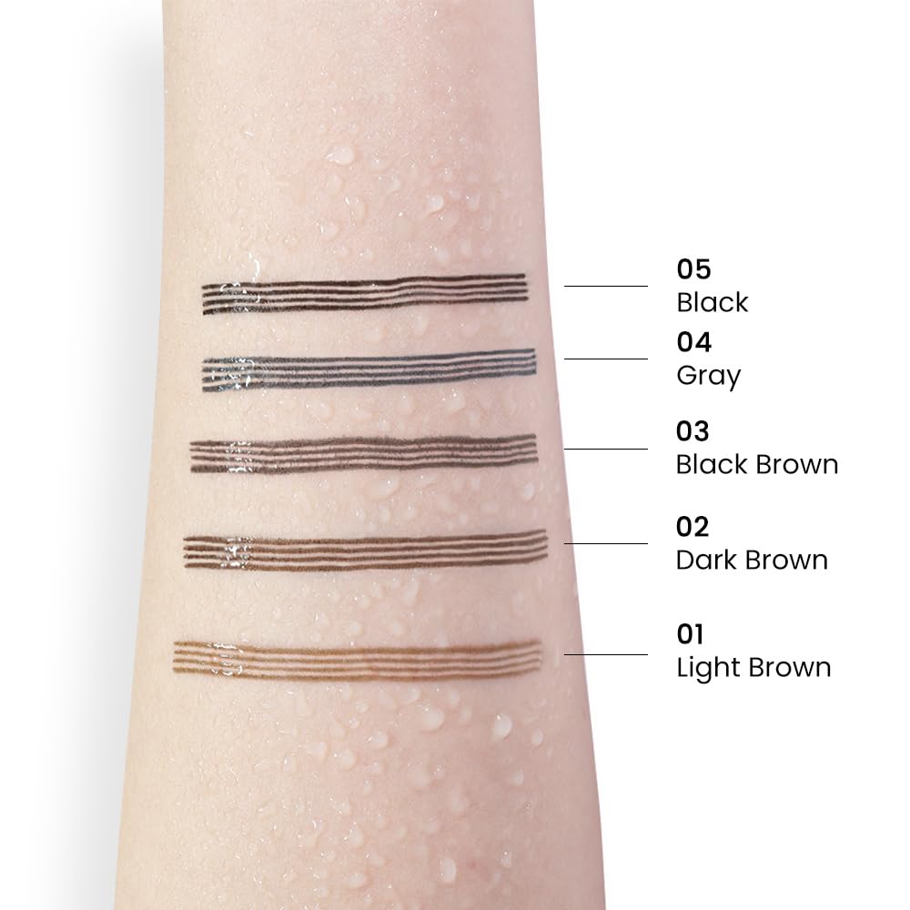 Eyebrow Ink Pencil by Brow Stylist -Micro 4 Point Brow Pen Lift & Snatch Eyebrow Pen Kits with 3 Eyebrow Stencil Long-Lasting Waterproof Natural Eyebrow Hair (B-2Pc 03# Black brown)