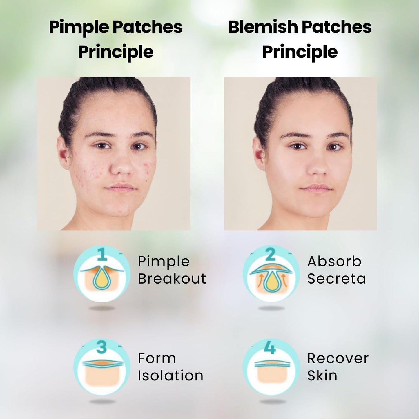 Dual Nature Advanced Formula Hydrocolloid Blemish Patches 12mm - Infused with Tea Tree Leaf, Lavender Extract & Salicylic Acid - Fights Blemishes, Soothe and Calms - Skin All Skin Types (30 Count)