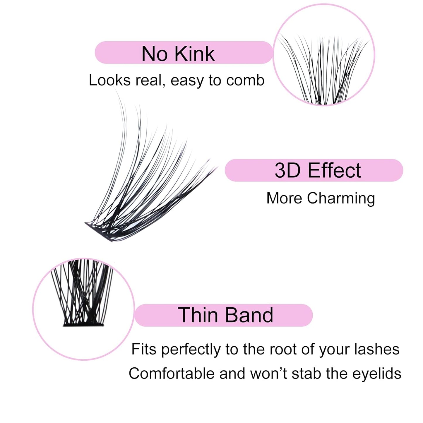 Eyelash Clusters LAUBESS Lash Clusters Individual Lashes Cluster Eyelash Extensions DIY at Home Waterproof Cluster Lashes (40D-C-Mix9-16)