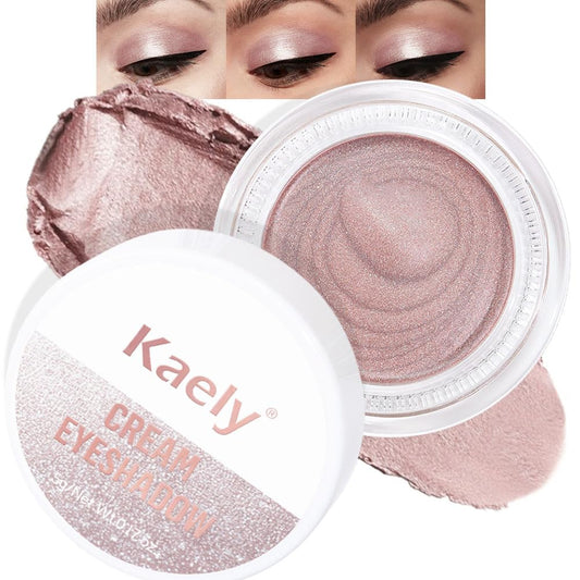 Kaely Single Cream Eyeshadow Pot, Praline Metallic Eye Shadow for Older Women High Pigmented Waterproof, Natural Eyeshadow Palette Makeup Brightener, sombras en crema para ojos, Blendable, 730