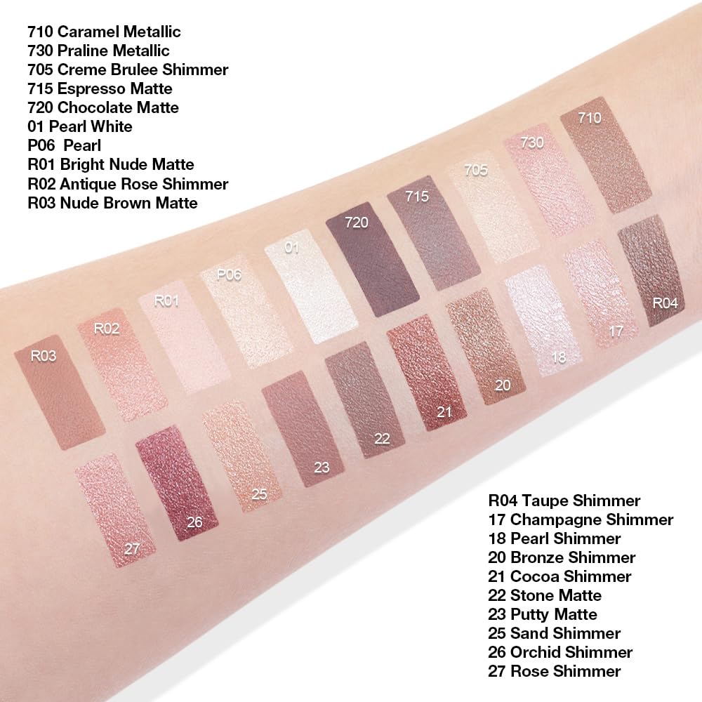 Kaely Single Cream Eyeshadow Pot, Golden Tan Antique Rose Shimmer Eye Shadow for Older Women High Pigmented Waterproof, Natural Eyeshadow Palette Makeup Brightener, sombras en crema para ojos, R02