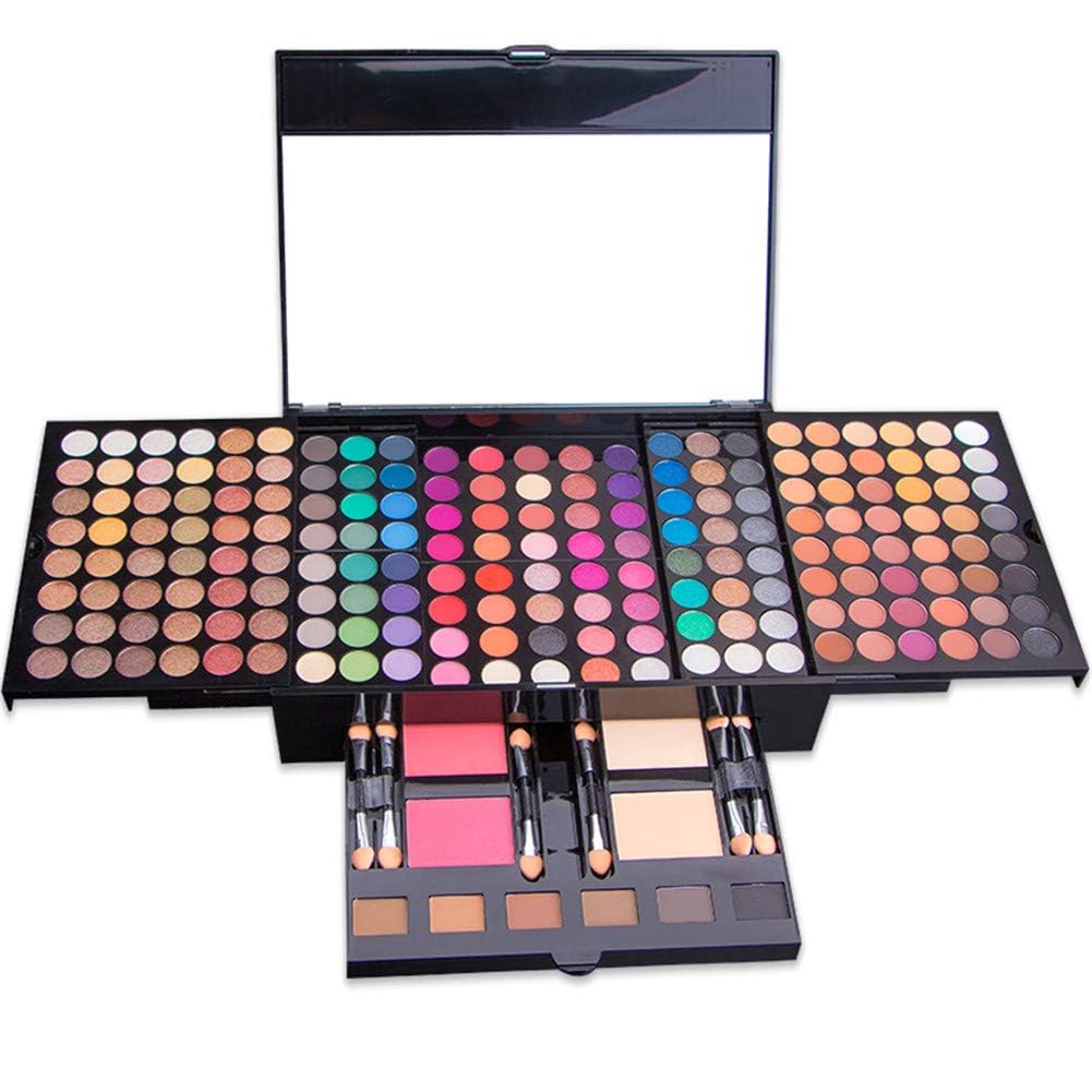 194 Colors Eyeshadow Makeup Palette, Makeup Palette Set with Eyeshadow Blusher Eyebrow Powder Mirror Applicators, All in One Makeup Eye Shadows Cosmetics Gift Kit