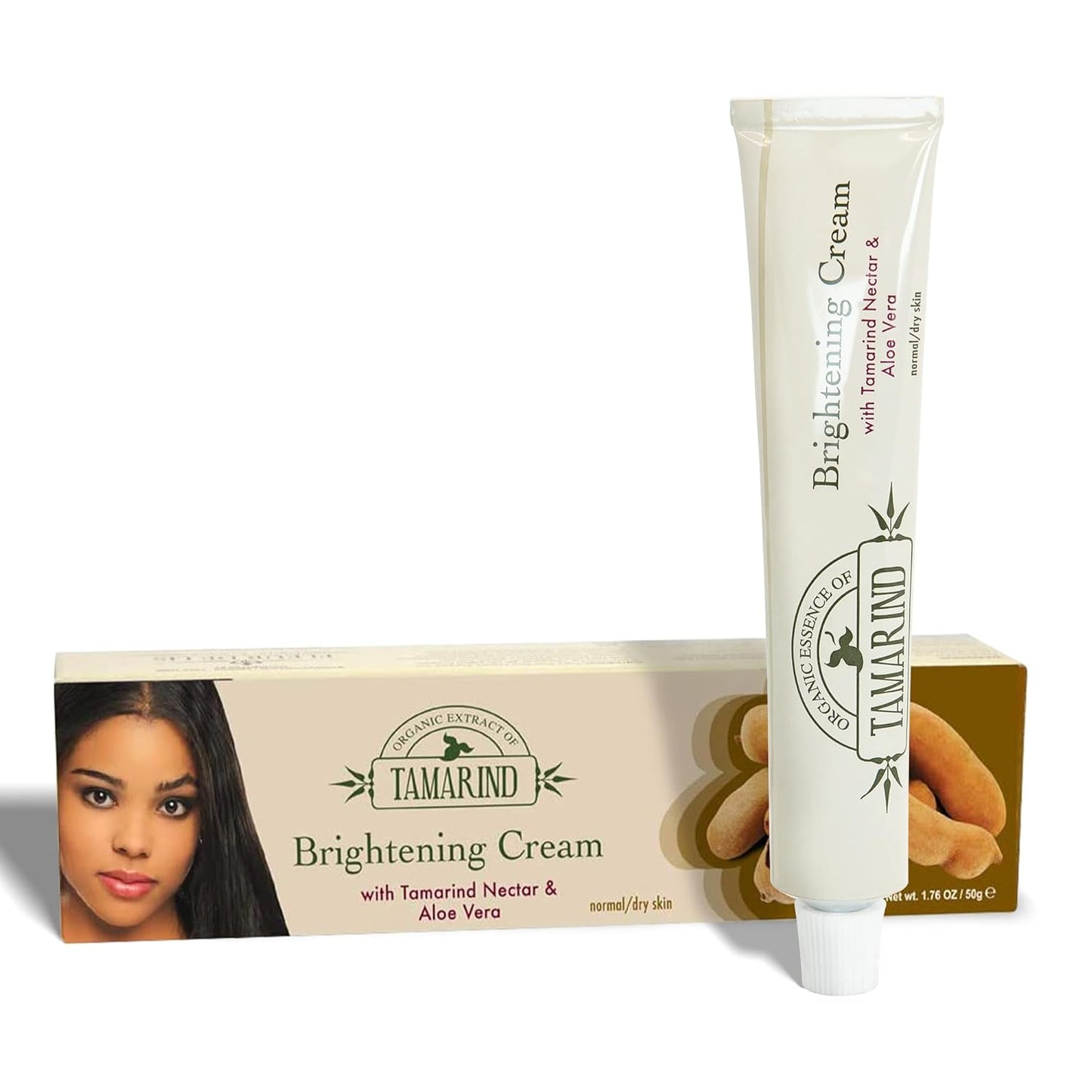 Organic Extract of Tamarind, Skin Brightening Cream - 1.7 fl oz / 50 ml - Dark Spot Cream for Hands, Knuckles, Body, Face, Underarm, Intimate Areas, with Glycering, for Men and Women