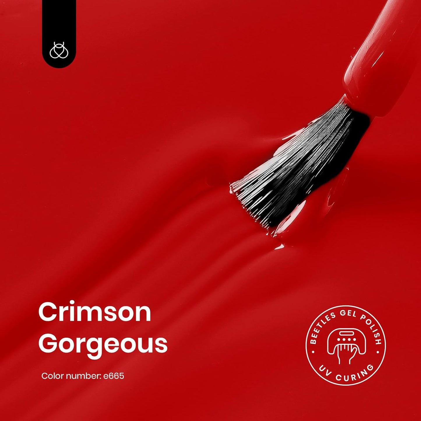 Beetles Red Gel Polish,Crimson Gorgeous Gel Polish, Red Color Nails Glossy Long Lasting Soak Off U V LED Gel for Nail Art Salon Quality DIY