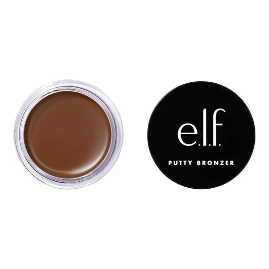 e.l.f. Putty Bronzer, Creamy & Highly Pigmented Formula, Creates a Long-Lasting Bronzed Glow, Infused with Argan Oil & Vitamin E, Sun Kissed, 0.35 Oz