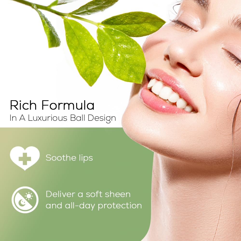 Balm for Lips – Intensive Lanolin Balm for Cracked & Chapped Lips – Soft-Sheen Hydration in a Travel-Friendly Sphere