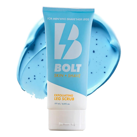 Exfoliating Leg Scrub for Men with Bamboo & Coconut Extract - Fights Ingrown Hairs and Dead Skin Buildup for a Smoother Shave - Aloe Vera & Pumice Formula - 6 Fl Oz