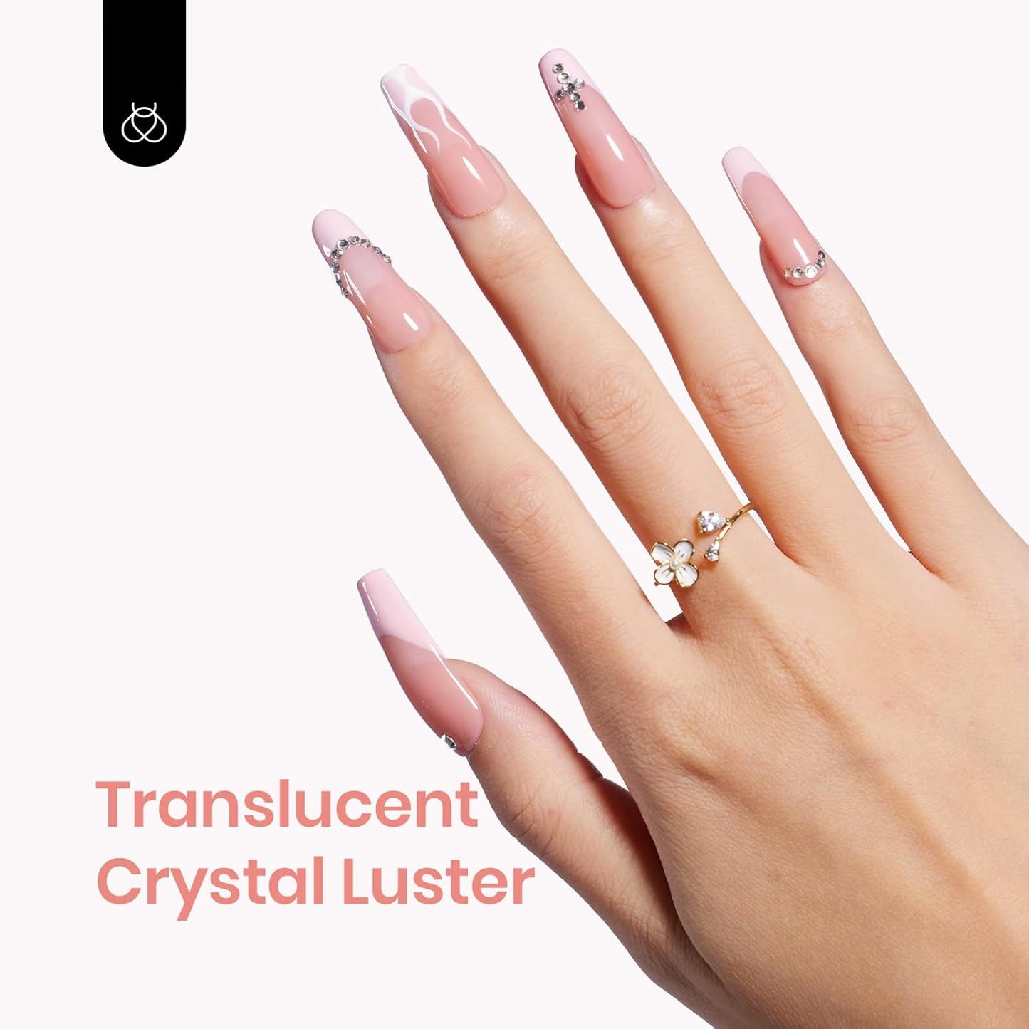 Beetles Nude Pink Gel Nail Polish, 15ml Pink Gel Polish Jelly Nude Color Translucent Nail Gel Nail Concealer Soak Off UV LED Nail Lamp Sheer Polish Nail Art Gifts for Girls Women