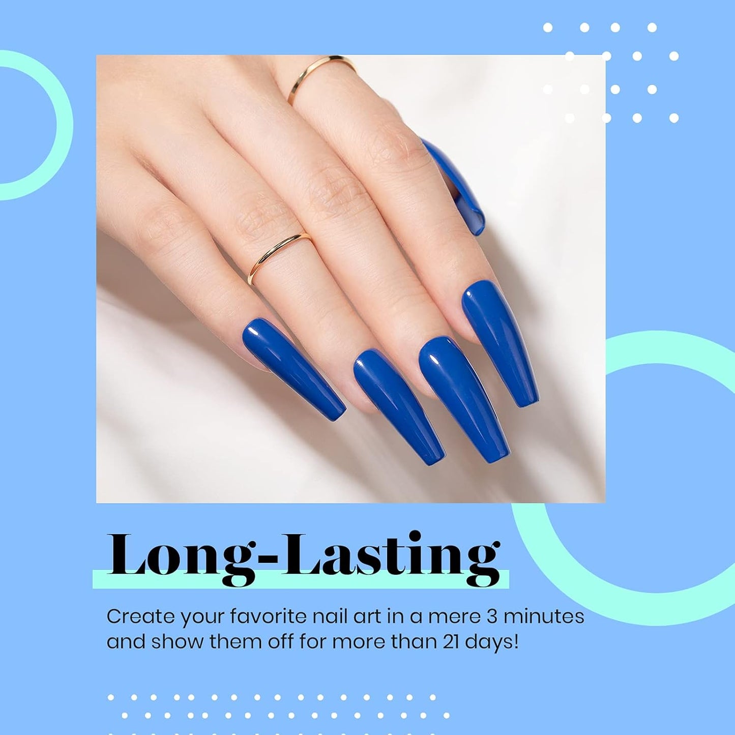 Beetles Blue Gel Nail Polish, 1 Pcs 15ml Cobalt Blue Color All Season Gel Polish Nail Art Manicure Salon Soak Off DIY Nail Uv Design at Home Gift for Women