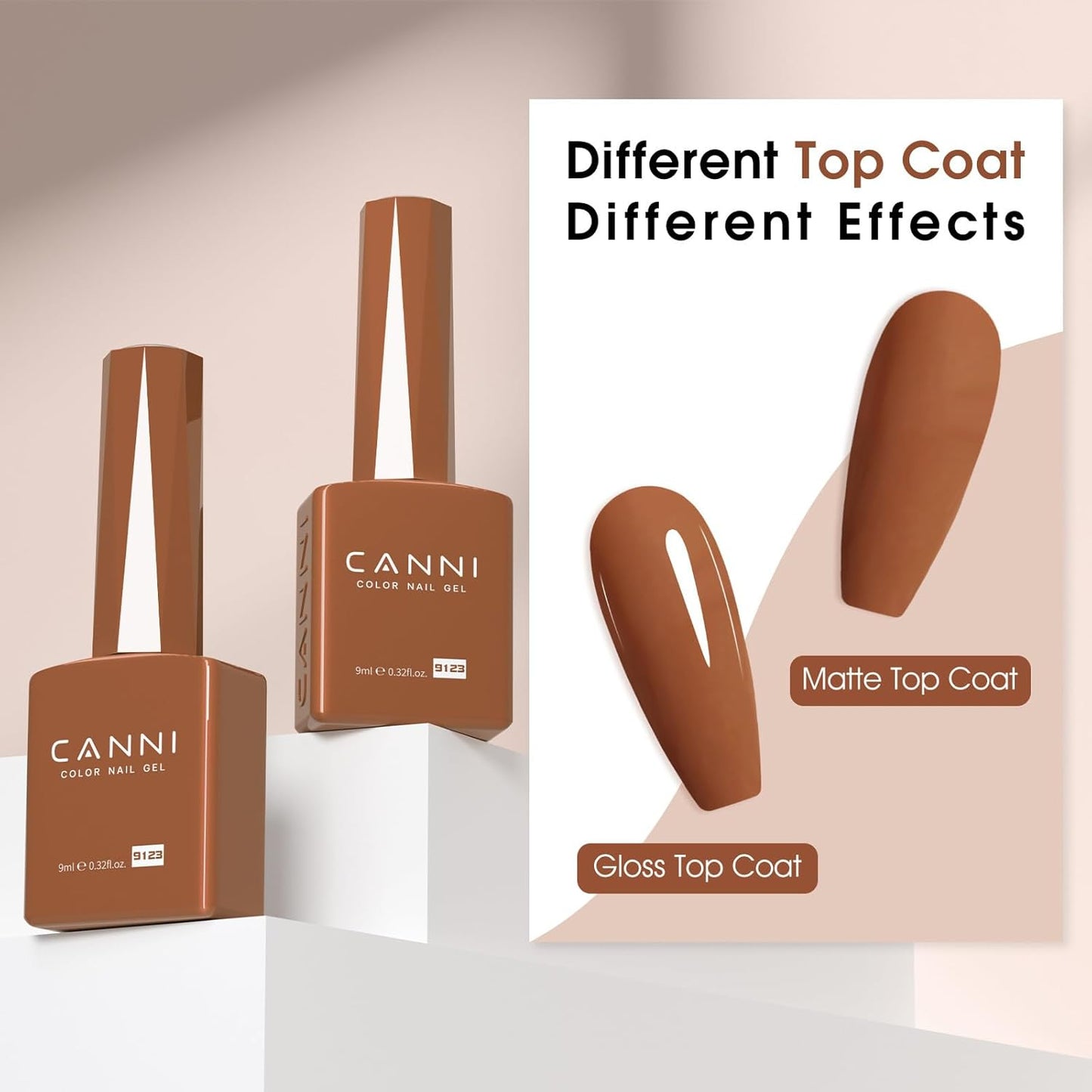 CANNI Brown Gel Nail Polish, 1Pcs Caramel Coffee Brown Color High Gloss Soak Off UV Nail Polish Gel Manicure Salon DIY