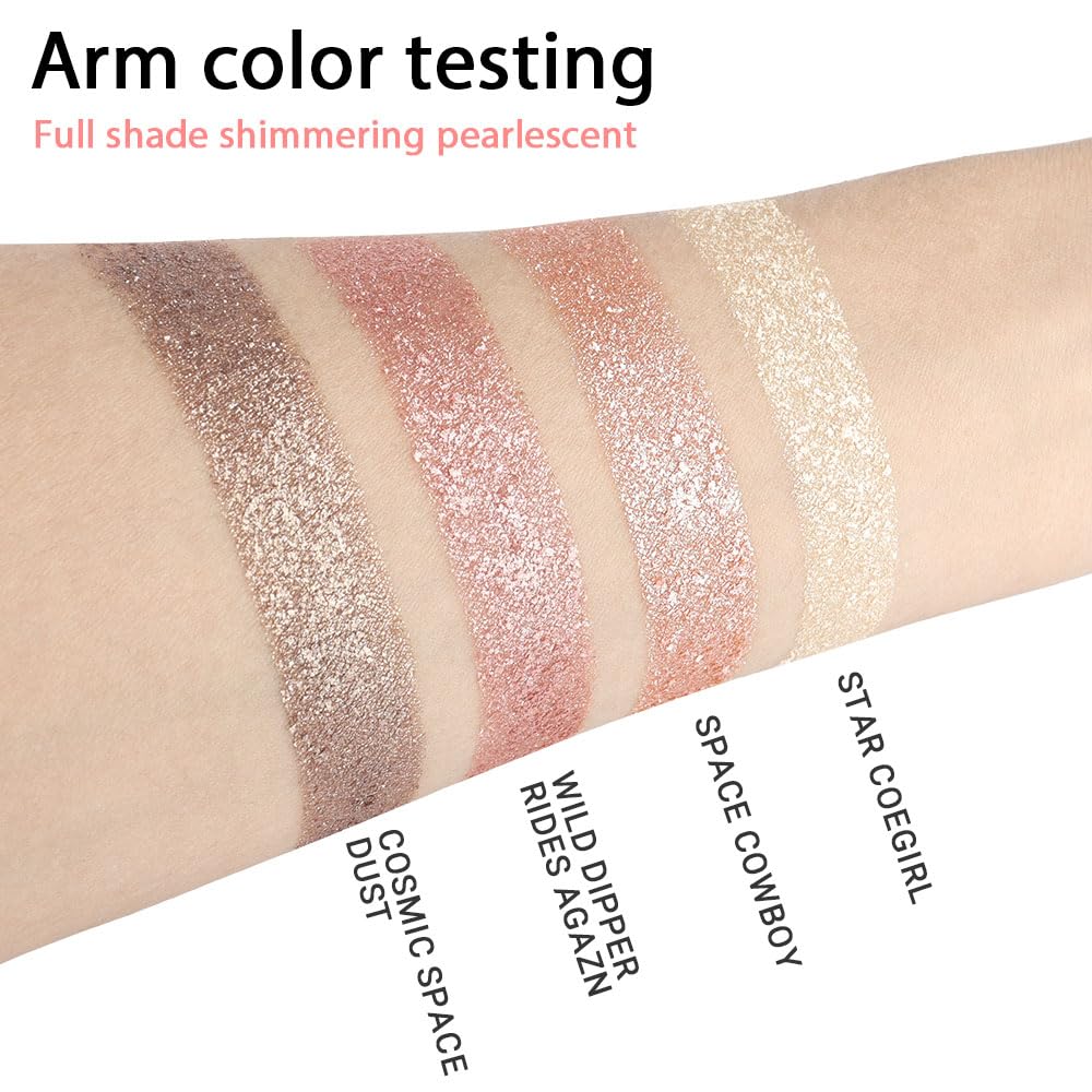4 Colors Highlight Pink-Purple Eyeshadow Palette, SHANY Cosmetics Shimmer Palette, Cruelty-Free and Vegan Formula, Glitter Eyeshadow for Professional Makeup