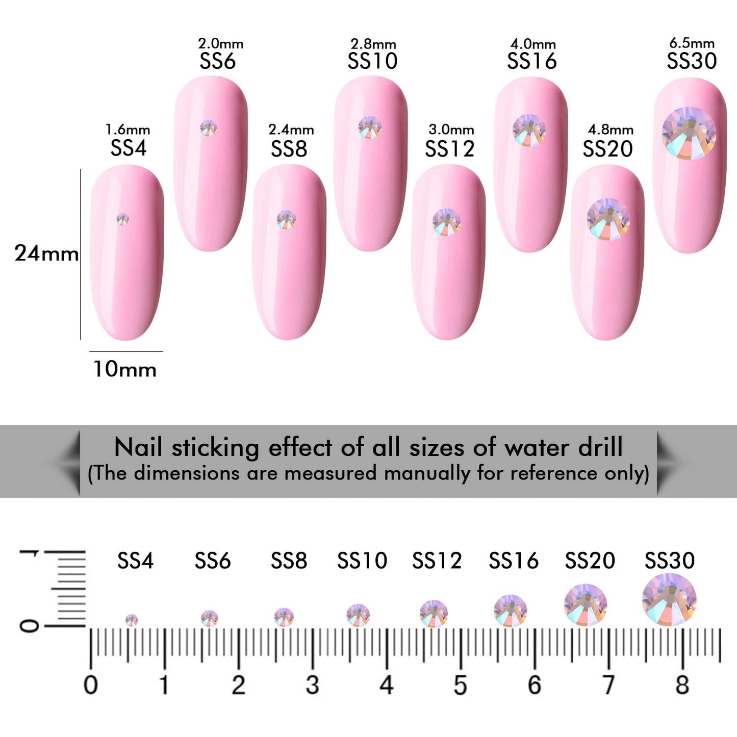 1440Pcs Pink AB Crystal Rhinestones,Glass Flatback Rhinestones Gemstones Small for Nail Face Makeup Art Crafts Clothes Decoration -(SS10,2.8mm,Pink AB)