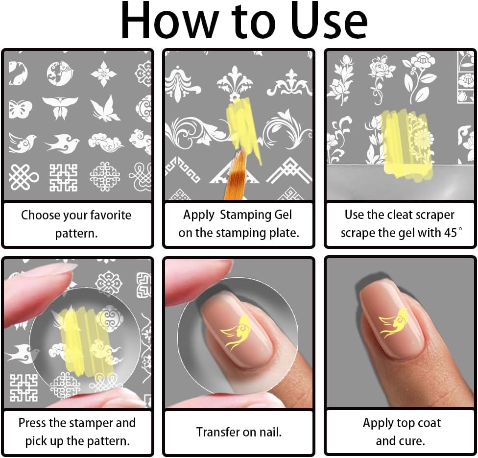 3Pcs Geometric Nail Stamping Templates Celadon French Tip Nail Art Stamp Plates Image Plate Stainless Steel DIY Reusable Tools for Manicure Printing