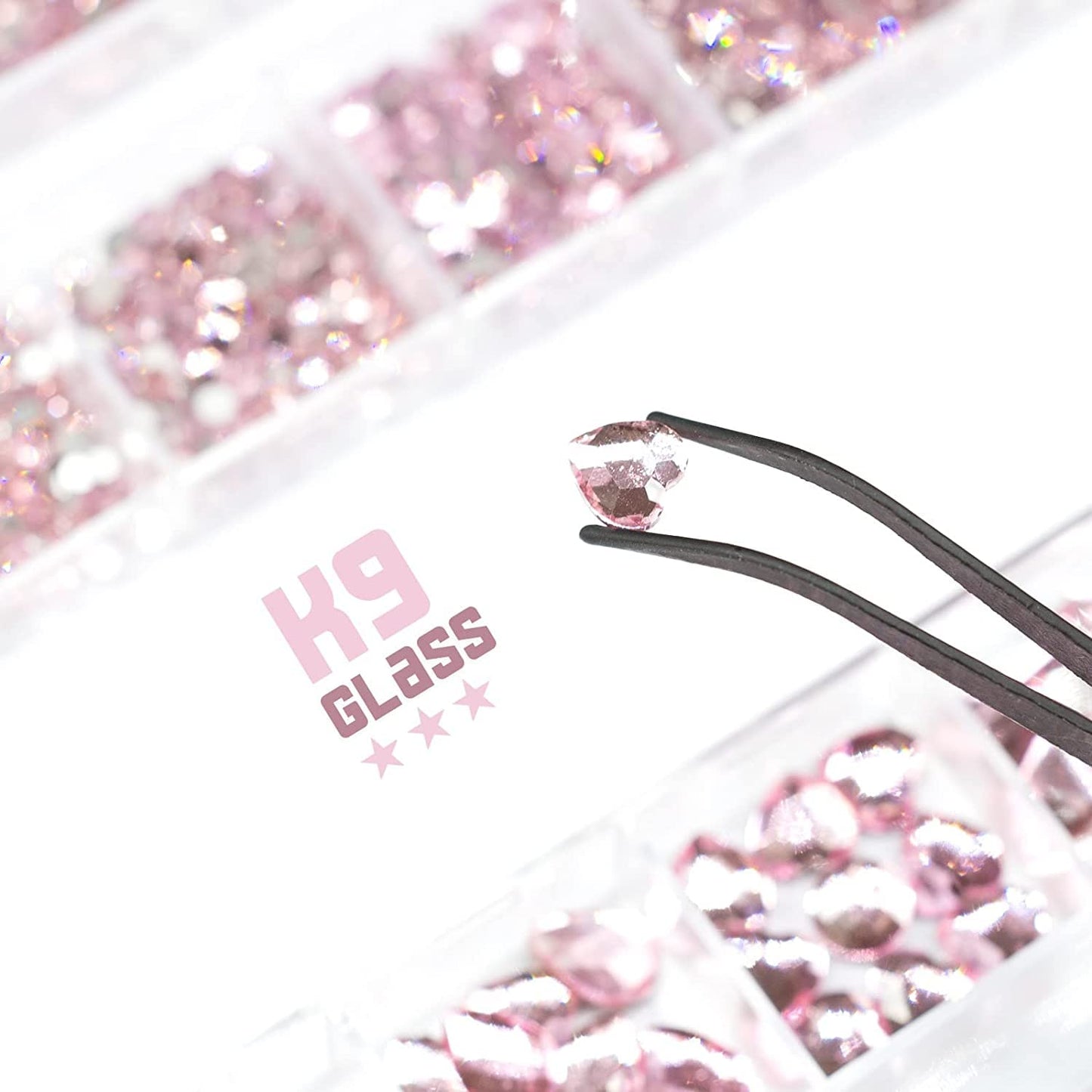 24 Styles Light Pink Nail Rhinestones Crystals Multi Shapes Flatback Gems Round Beads K9 Glass Stones Diamonds Jewels Nail Art Charms Supplies for Nails Face Eyes Makeup Crafts DIY Tumblers