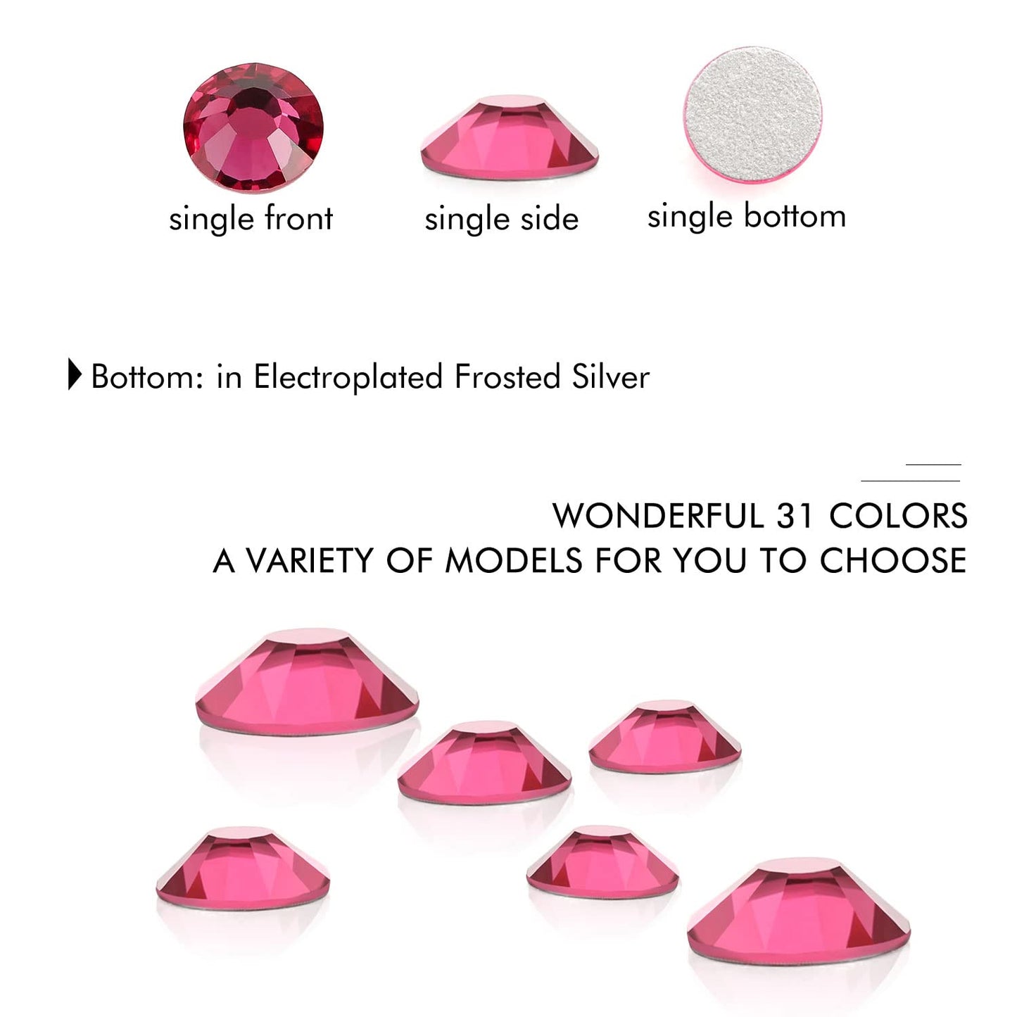 1440Pcs Rose Crystal Rhinestones,Glass Flatback Rhinestones Gemstones Mini for Nail Face Makeup Art Crafts Clothes Decoration -(SS10,2.8mm,Rose)