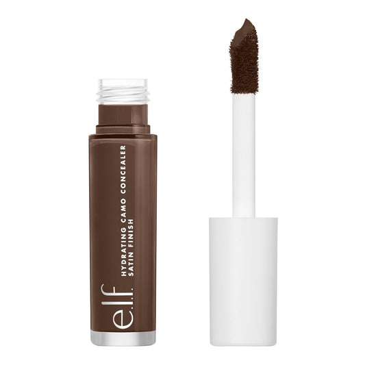 e.l.f. Hydrating Camo Concealer, Covers Blemishes & Under-Eye Circles, Full-Coverage & Delivers A Satin Finish, Vegan & Cruelty-Free, Rich Ebony