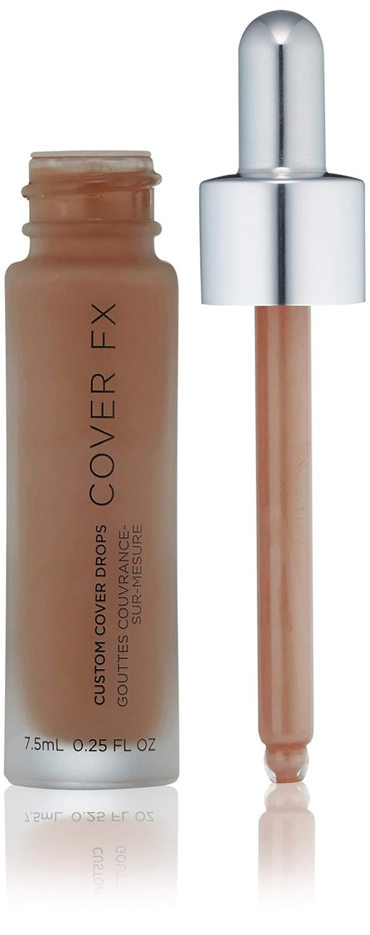 COVER FX Custom Cover Drops, Multi-Use Shade-Adjusting Liquid Foundation and Concealer Makeup, Vegan & Cruelty-Free Lightweight Skin Enhancer, 0.25 Fl Oz, G Deep 3