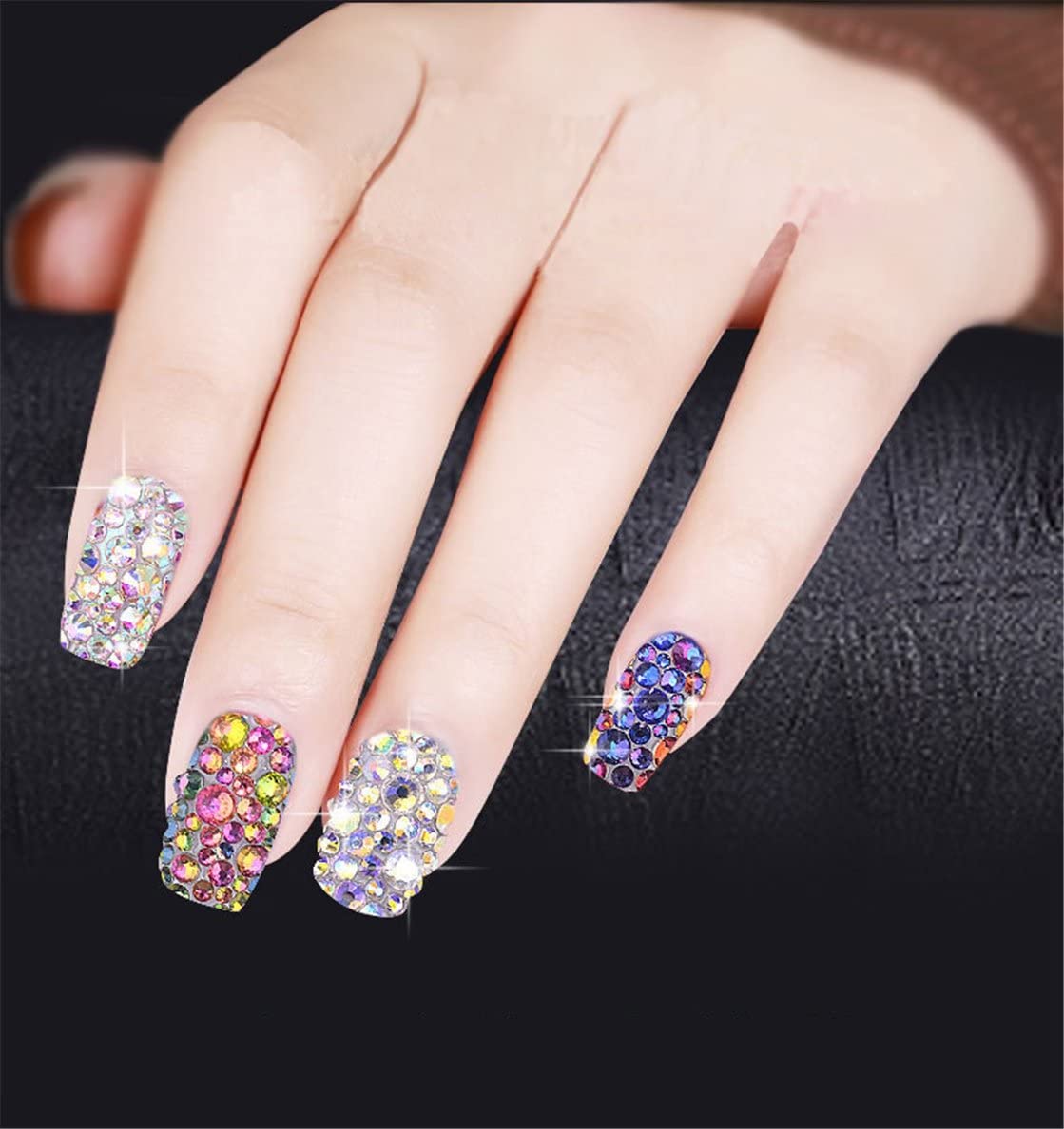 3000 Pieces SS12 3mm Flatback Rhinestones AB Clear Round Gems Crystals for Nail Art DIY Crafts Clothes Shoes Bags （Transparent Light Sapphire AB）