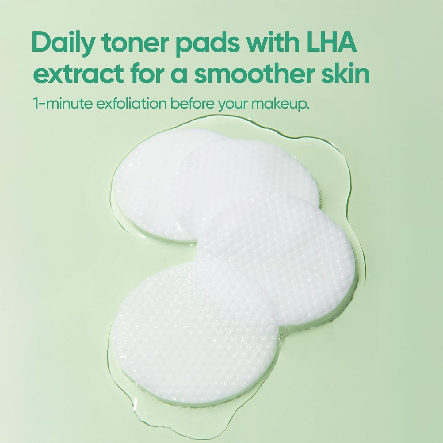 BANILA CO Clean it Zero Green Peel Toner Pad | Vegan Korean Dual Textured for Gentle Exfoliating | Green Complex and LHA to Even Skin Texture and Remove Sebum | Hypoallergenic, Alcohol-Free (70ea)