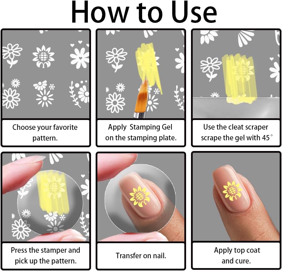 3Pcs Butterfly Nail Stamping Templates Flowers French Line Tip Art Stamp Image Plate Stainless Steel DIY Reusable Tools for Manicure Printing