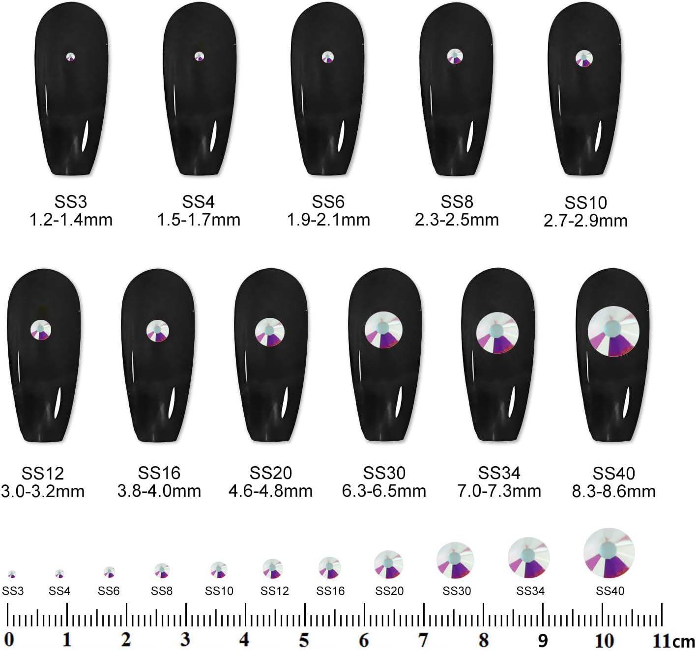 2000PCS SS16 Flatback Rhinestones | 12-Facet Diamond-Cut Glass Gems for Nail Art, Clothing, DIY Crafts |Glue-On Decoration Stones with Silver Backing(Transparent AB)