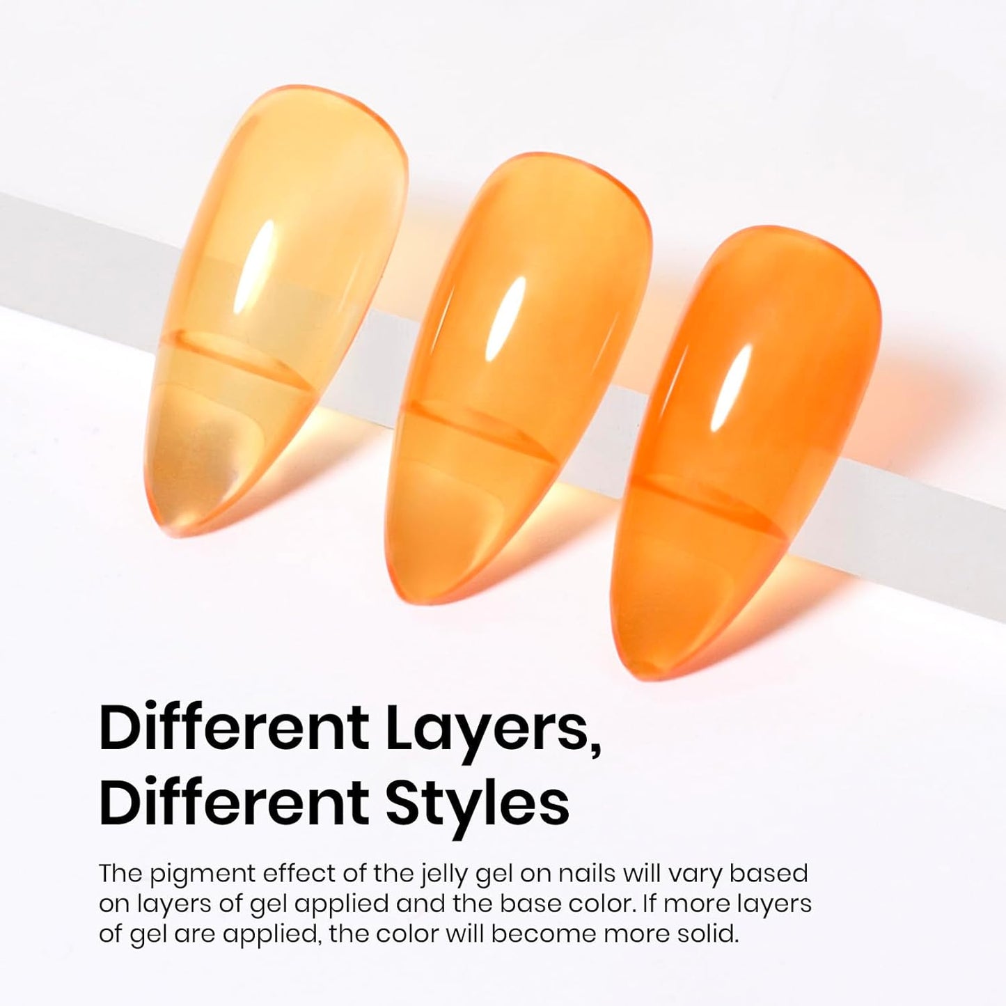 Beetles Orange Gel Nail Polish, 15ML Summer Jelly Gel Polish Sheer Translucent Effect Gel Soak Off UV Orange Burst Series French Nail Art Manicure Gift for Women