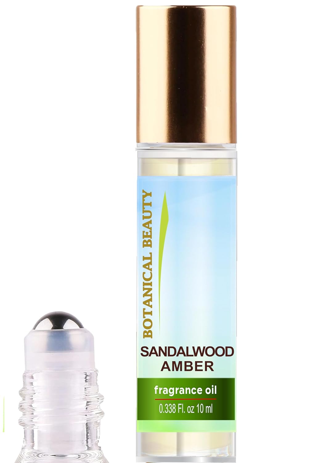 Botanical Beauty SANDALWOOD AMBER FRAGRANCE OIL ROLL-ON 0.338 FL OZ (10 ML) Rollerball Perfume, Alcohol-Free, Long Lasting