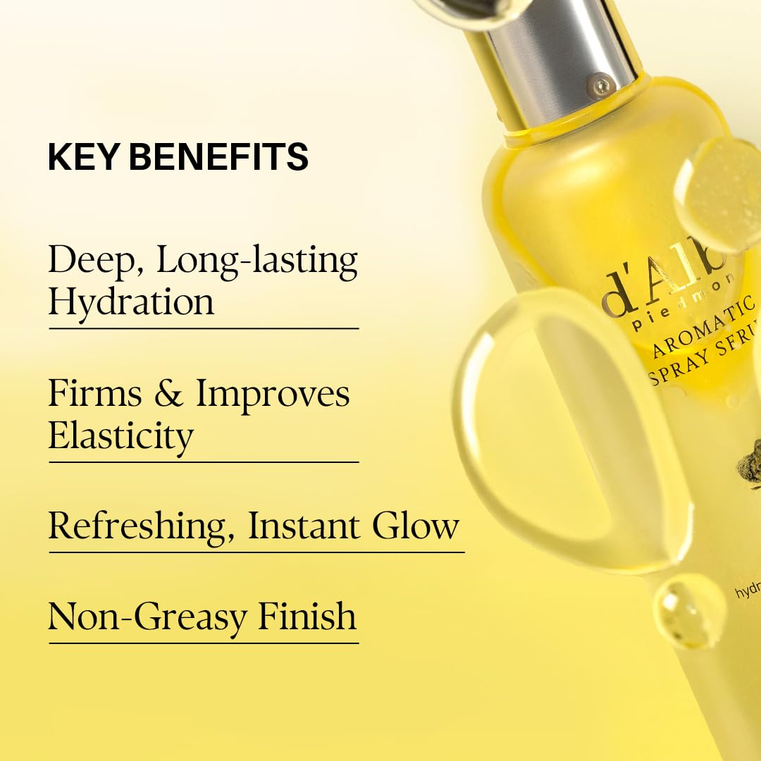 d'alba Piedmont Italian White Truffle First Aromatic Spray Serum, Fragrant VEGAN Glowy Antioxidant Face Mist, Deep Hydration Skin Firmness, Korean Skin Care (2.02 fl.oz)