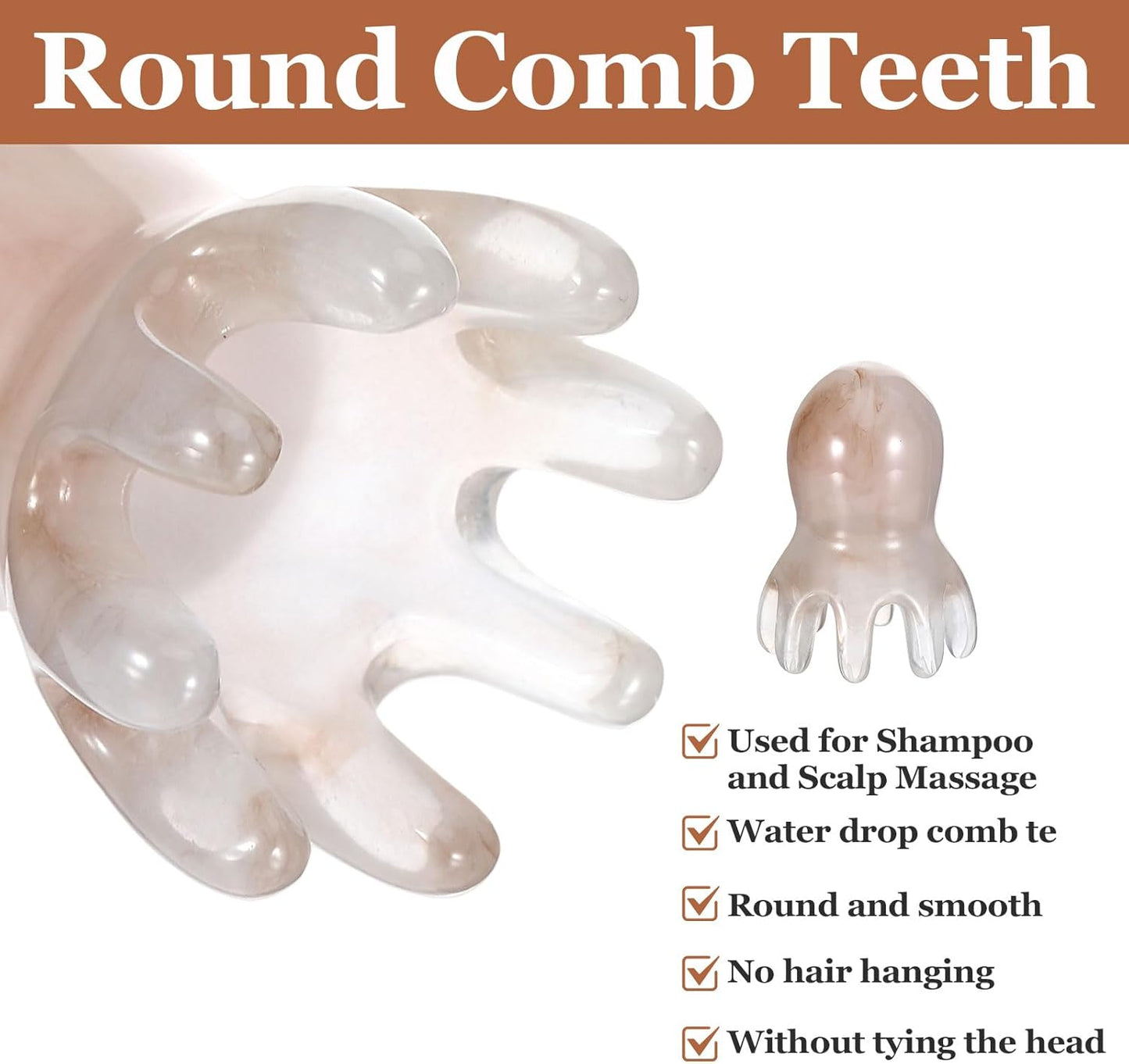 2 Pcs Octopus scalp massager, Portable scalp scrubber massage tool Headache and Stress Relief, silicone hair head massager scalper Acupressure Comb, Deep Relaxation acupressure tool Home Office