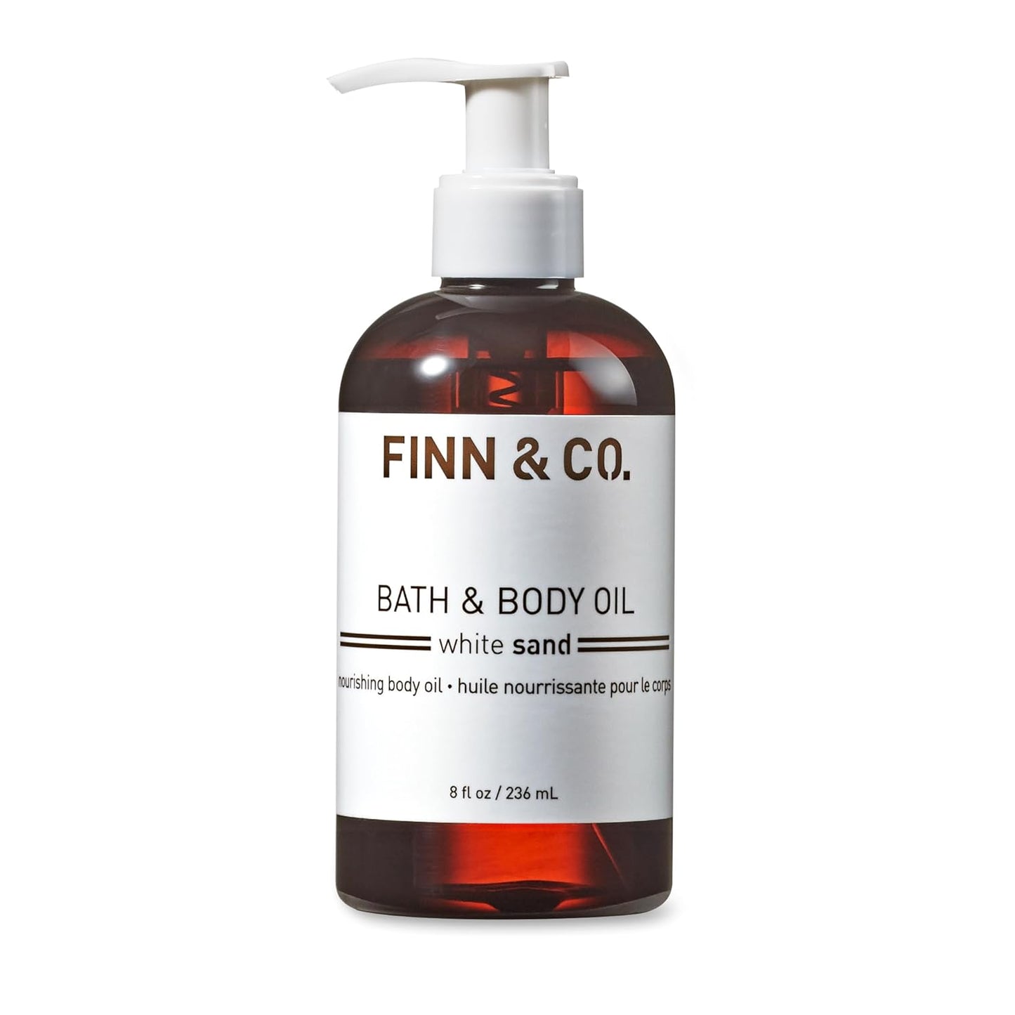 FINN & CO. White Sand Bath & Body Oil - Lightweight & Moisturizing Formula with Jojoba & Apricot Oils - Fast Absorbing, Paraben Free, Cruelty Free - Beach Inspired Fragrance | 8 oz