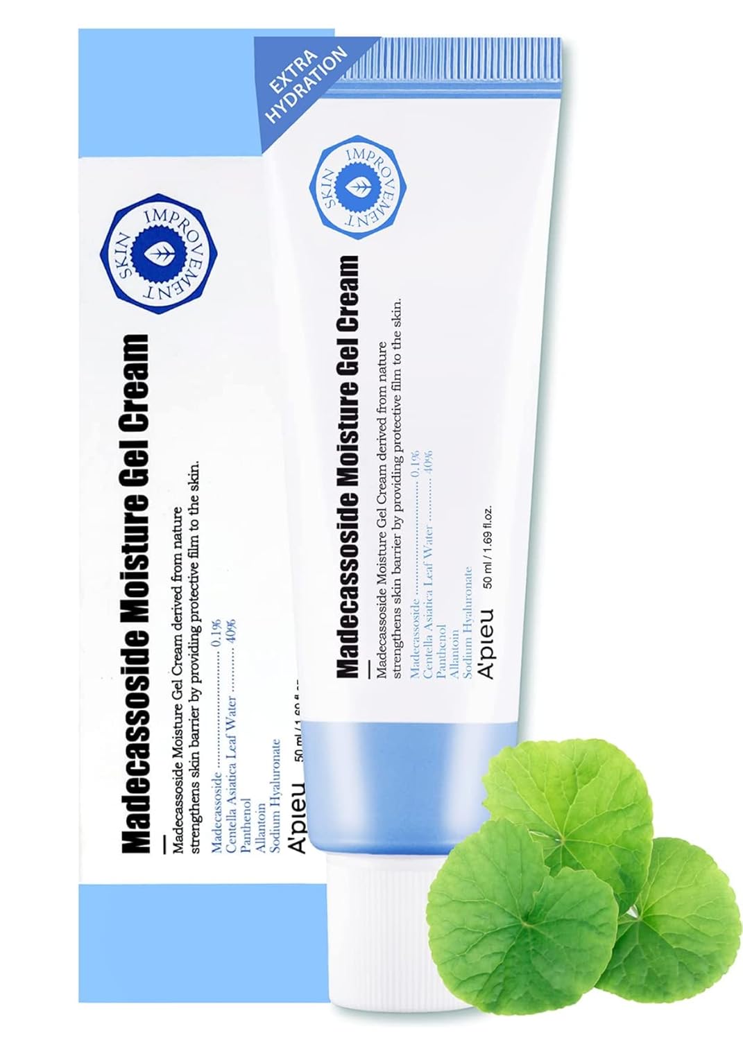 A'PIEU Madecassoside Moisture Gel Cream (1.69 Fl oz) - for Hydrating Dry and Sensitive Skin- Helps Soothe Damage and Maintain Optimal pH level- Centella Asiatica, Panthenol, Allantoin