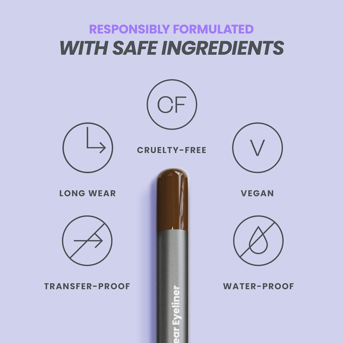 Wonderskin Eyeliner Pencil, 1440 Longwear Brown Eyeliner Pencil - Waterproof, Sharpenable & Smudge Proof