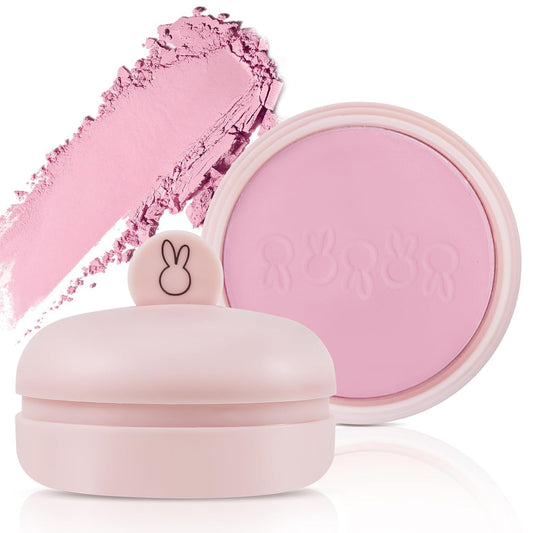 Boobeen Blush Compact for Face, Matte Baked Cream Blush Cheeks Powder Palette Buildable Lightweight Blusher Powder Makeup for a Radiant, Natural Glowing, with Puff