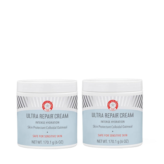 First Aid Beauty - Ultra Repair Cream, Intense Hydration Whipped Colloidal Oatmeal, Clinically Proven to Strengthen Skin Barrier in 7 Days + Helps Relieve Eczema, Luxury Moisturizer (6oz, 2ct)