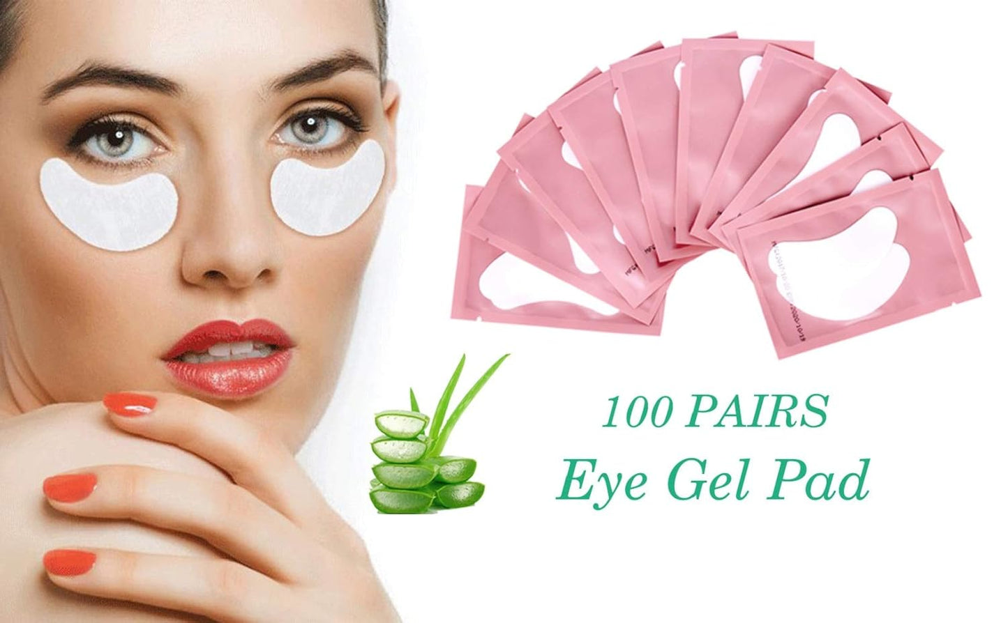 100 Pairs Set Gel pads for eyelash extensions, Comfy and Cool Under Eye Pads for Eyelash Extensions Eye Patches Beauty Tool