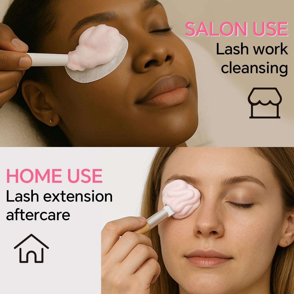 Whipped Lash Cream Shampoo Unscented Foam Cleanser | 100ml Eyelash Extension Cleaning Bath Kit | Salon&Home Use