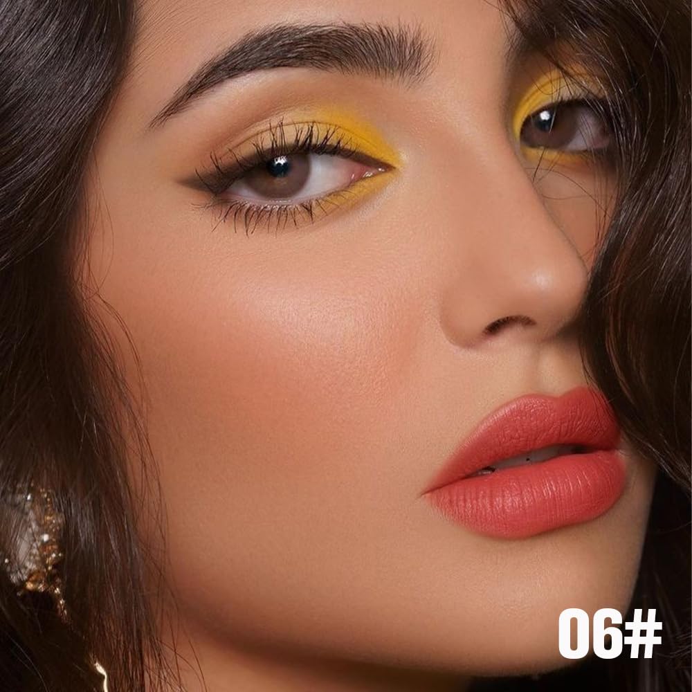 evpct Orange Red Peel Off Lip Stain Tints with Tweezer, Matte Liquid Lipstick Lip Stain Long Lasting Waterproof for Women, Non-stick Cup Lipstick Peel Off High Pigmented Smudge-proof Easy to Apply, 06