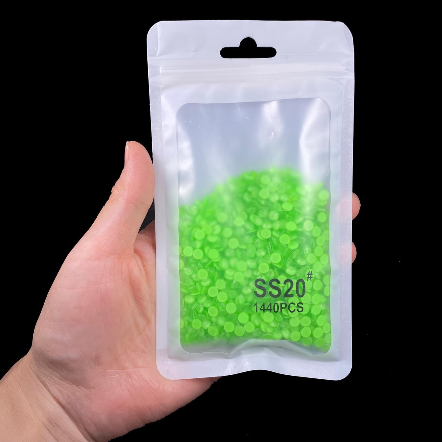 Flatback Glass Rhinestones,Bedazzler Gems 1440pcs Non Hotfix Rhinestones for Nail Charms Crafts Clothes Tumblers,Lime Green Neon,SS20