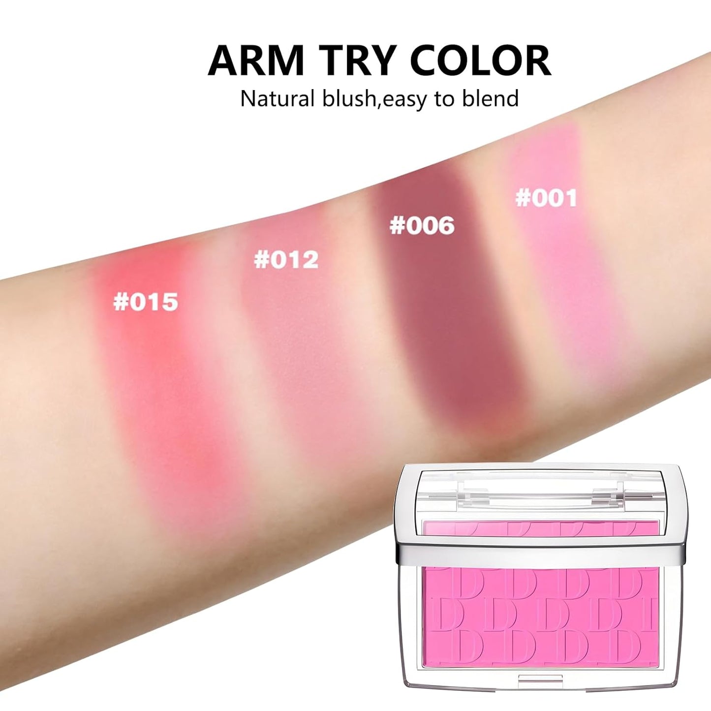 Embossed Blush, Palette Pink Dark Powder Blush Palette