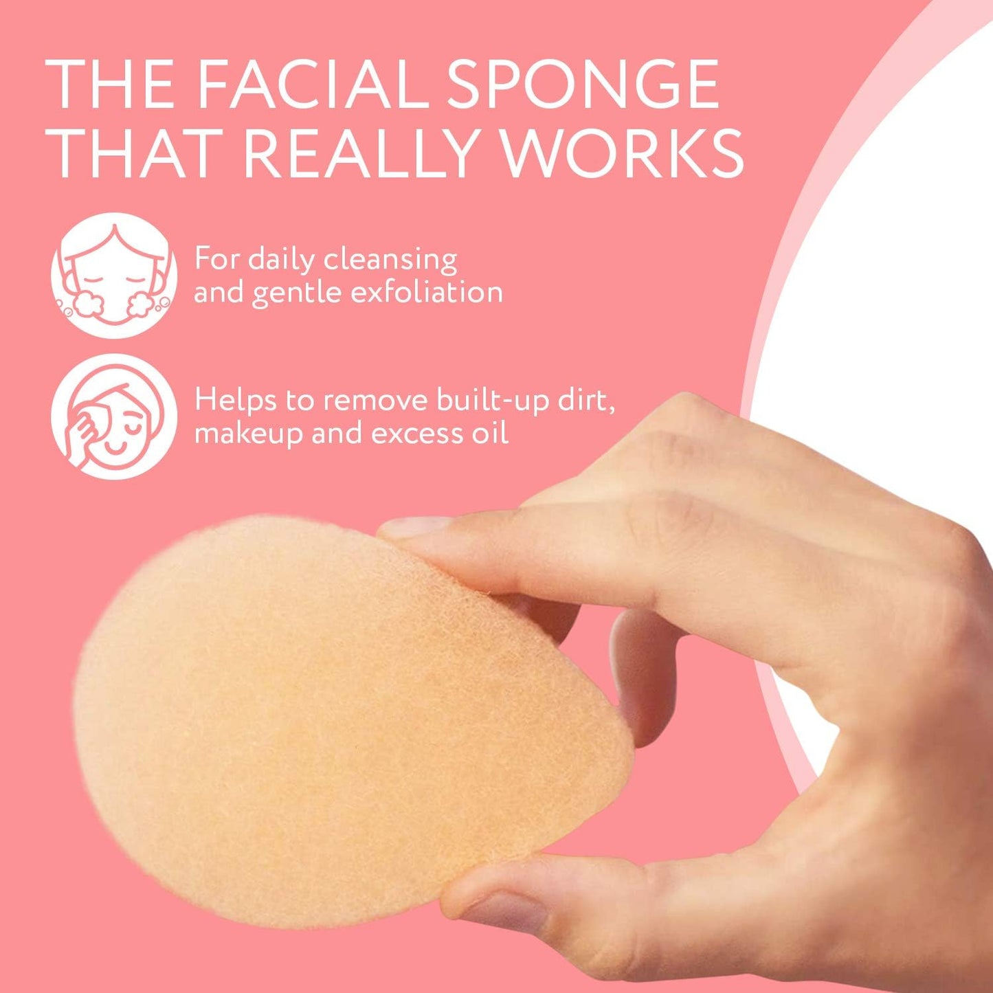 IMPRESA Face Scrubber Exfoliator Sponges - Regular Puff - Natural Medical-Grade Foam - 10 Pack Reusable Exfoliating Pads - Deep Cleanse & Dead Skin Removal - Normal to Oily Skin