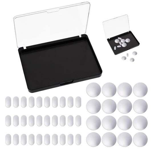 Empty Magnetic Makeup Palette Set, 1pc Magnetic Makeup Palette+ 20PCS Round Adhesive Metal Stickers + 30PCS Square Adhesive Metal Stickers for DIY Eyeshadow Blush
