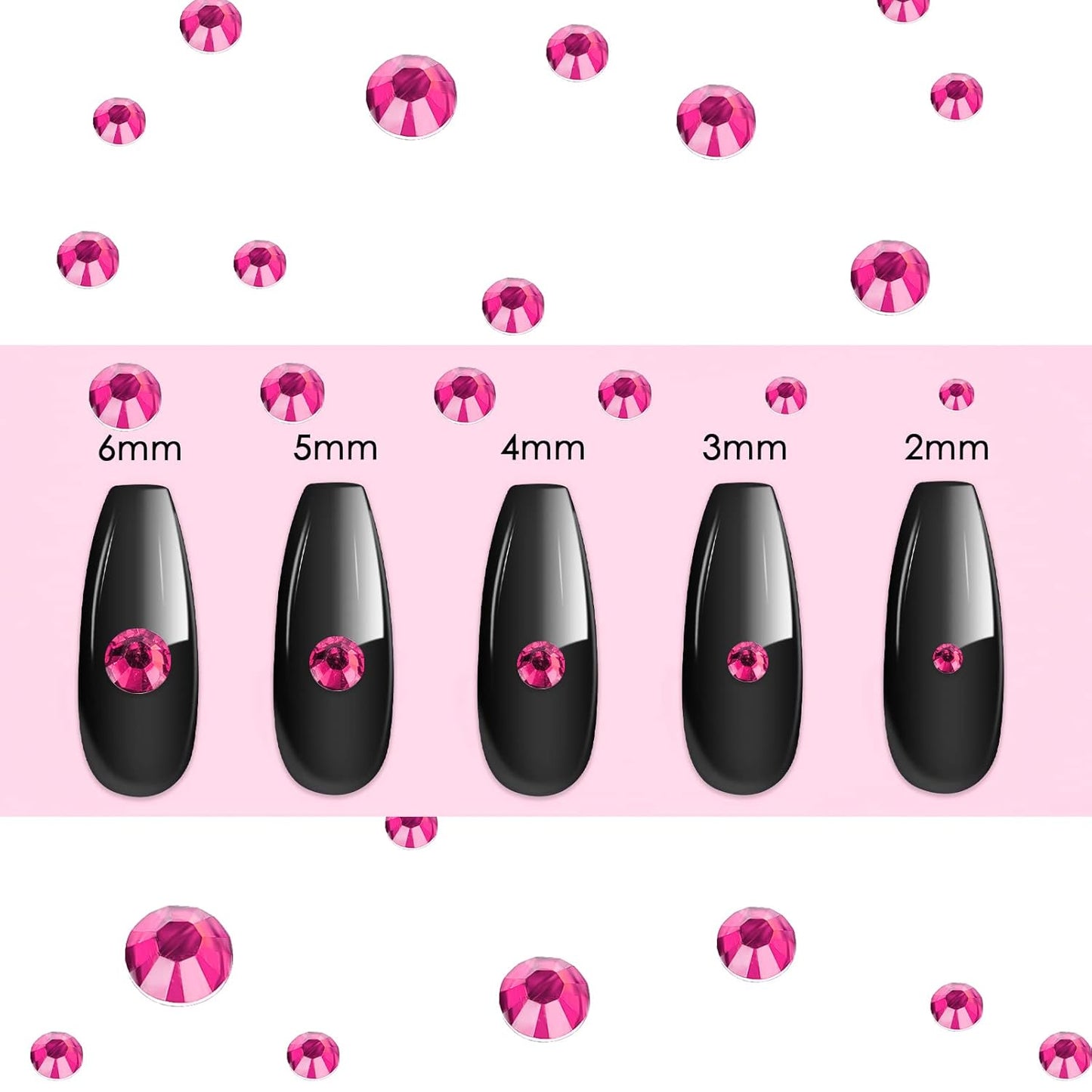 Canvalite 2784PCS Rhinestones Flat Back Gems, Nail Rhinestones Nail Art Gems with Pick Up Tweezers and Rhinestone Picker Dotting Pen, Nail Art Tools for Nails, Clothes, Face, Craft