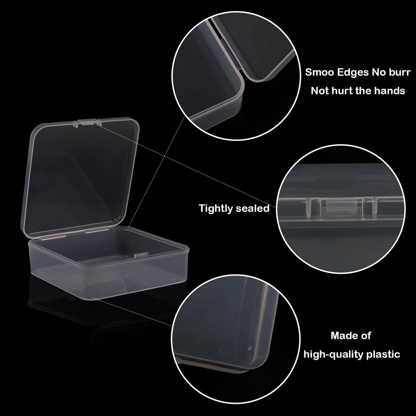 24-Pack Small Clear Plastic Storage Box with Lid - Durable Organizer and Storage Bins for Crafts, Art Supplies, Jewelry, and Tools - Compact, Stackable, and Portable (4.92 x 4.92 x 1.4 Inches)