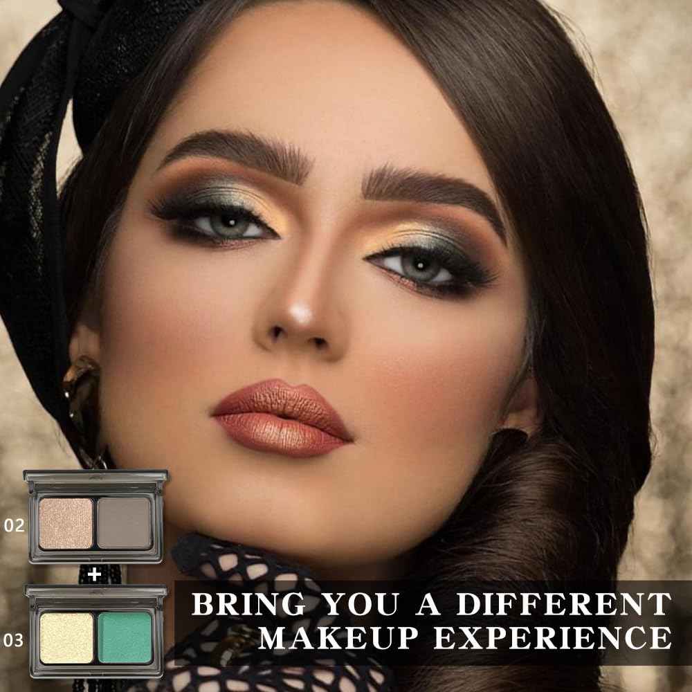 AMY'S DIARY 2 Color Shimmer Matte Eyeshadow Palette 4 pcs set – Shimmer matte Shades eye shadow for Eye Makeup, Long-Lasting & Highly Pigmented, Vegan & Cruelty-Free for woman (01+02+03+04)