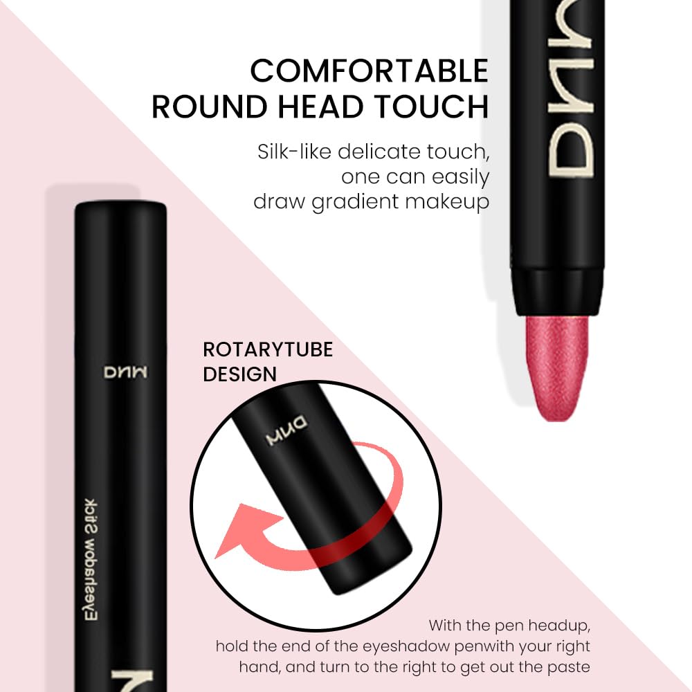 Kaely 2Pcs Cream Eyeshadow Sticks Set for Eyes Waterproof,Pearl White & Red Shimmer Matte Eye shadow Stick Pencil Pen Bulk sombras en crema para ojos 01+35