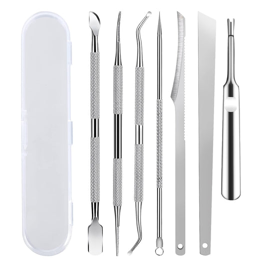 7-Pack Ingrown Toenail Tool Kit - File, Lifters, Surgical Safe Pedicure Tools for Nail Treatment & Pain Relief