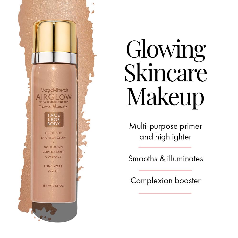 Jerome Alexander MagicMinerals AirGlow Tinted Highlighting Night Mist, Illuminating Airbrush Tinted Moisturizer Spray | Champagne