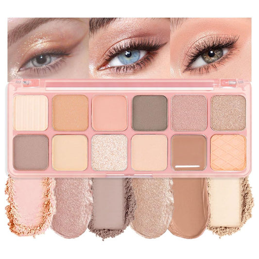 AMY'S DIARY 12Color Light Pink Purple Eyeshadow Palette, Long-Lasting, and Highly Pigmented. Elevate Your Eye Makeup– Unleash Your Unique Style (05#)