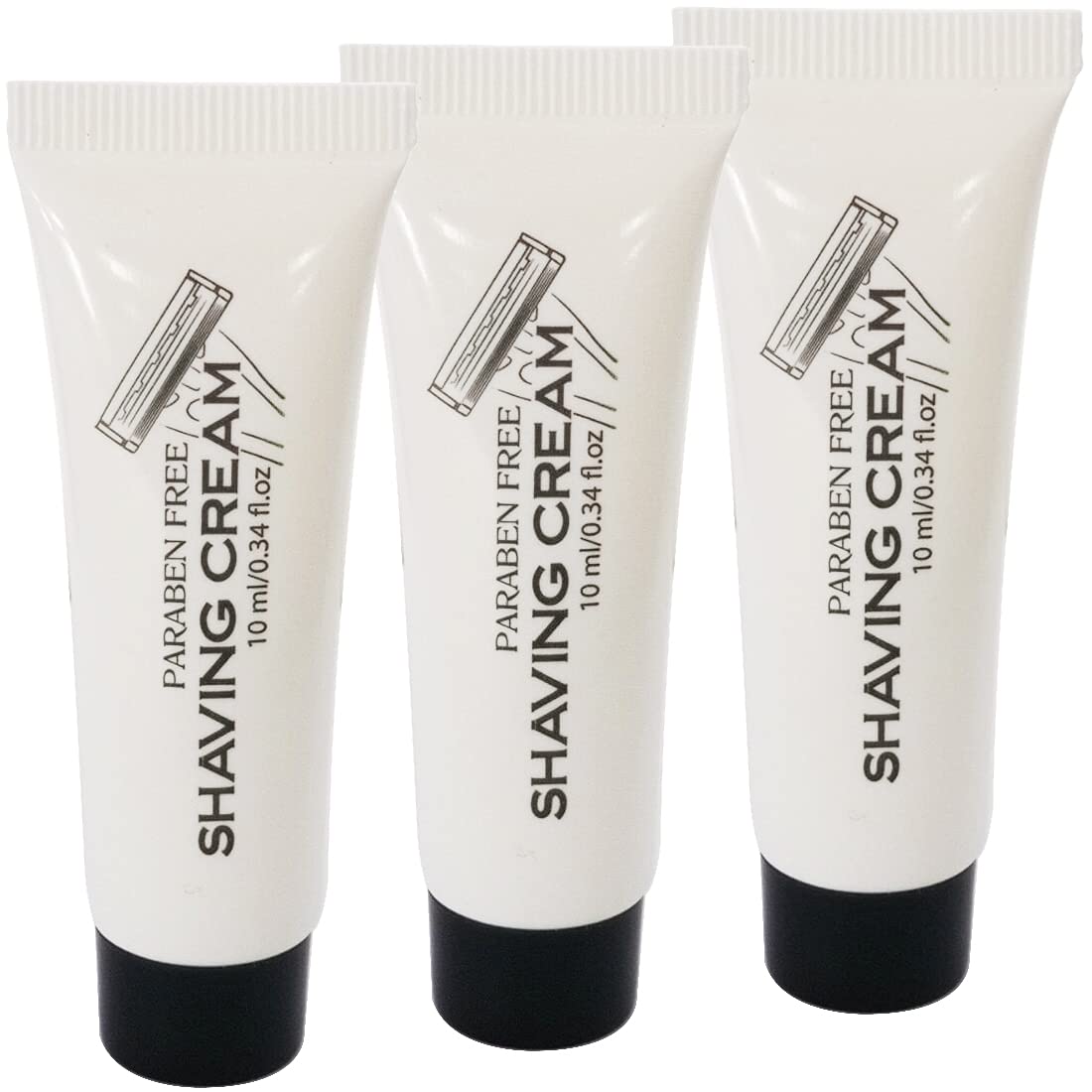 Bulk Shaving Cream - 0.34 fl oz Tubes, White, Pack of 144 - Travel Shaving Cream - Disposable Shave Foam Units for Hotels & Travel - Unscented