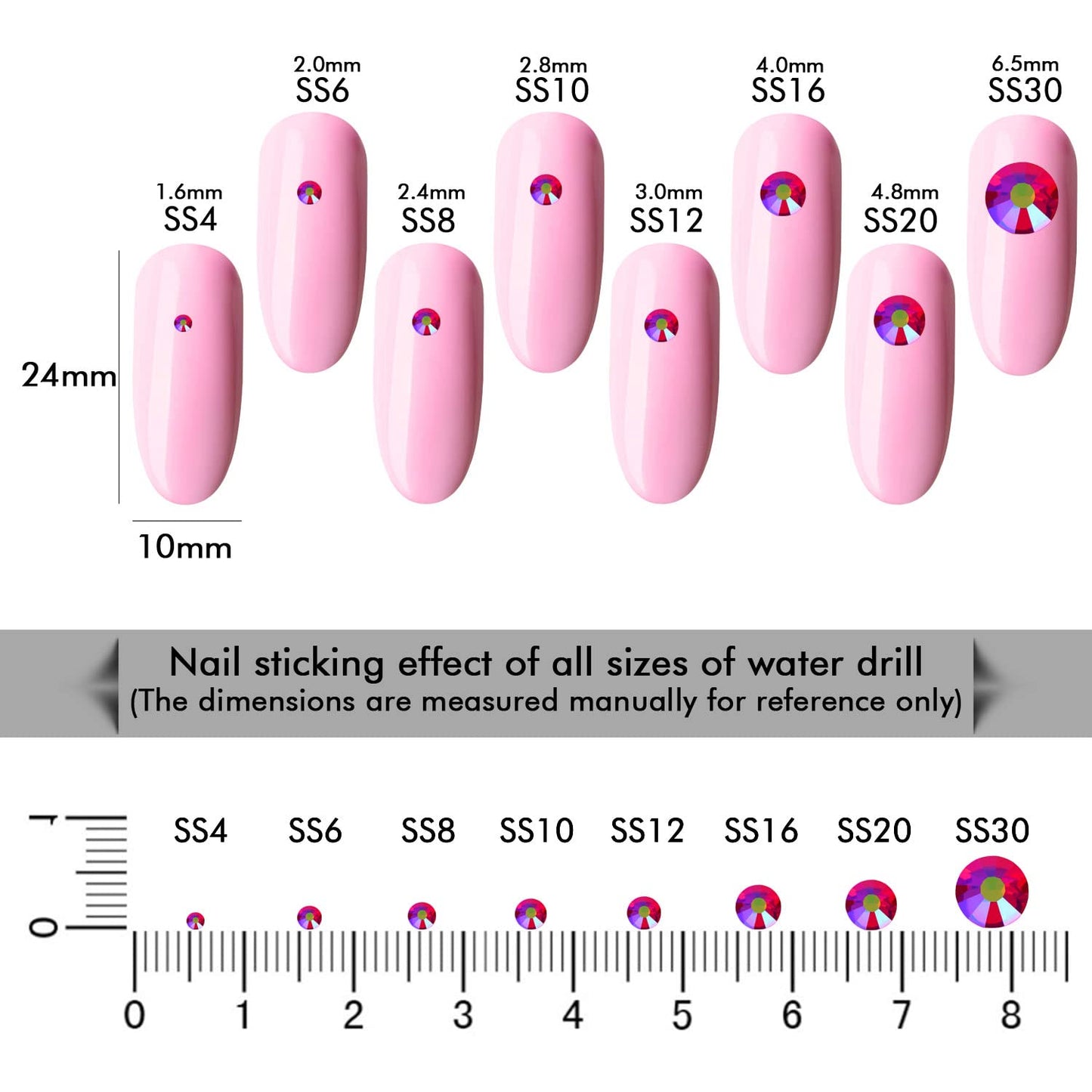 1440Pcs Red Ab Crystal Rhinestones,Glass Flatback Rhinestones Gemstones for Nail Face Makeup Art Crafts Clothes Decoration -(SS12,3.0mm,Red Ab)